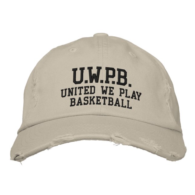 UNITED WE PLAY™  BASKETBALL EMBROIDERED BASEBALL HAT (Front)