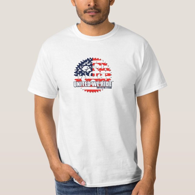 UNITED WE RIDE® American Flag Sprocket Shirt (Front)