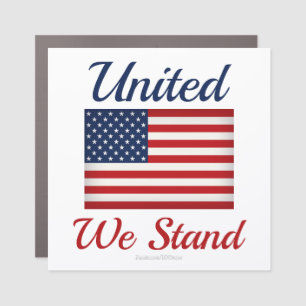 United We Stand American Flag Red White & Blue Car Magnet