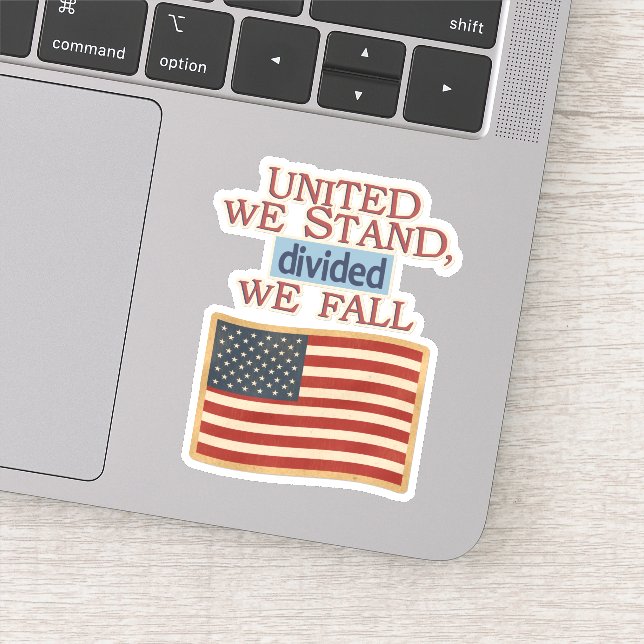 United We Stand American Flag Sticker (Detail)