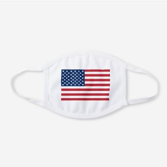 United We Stand | American Flag White Cotton Face Mask