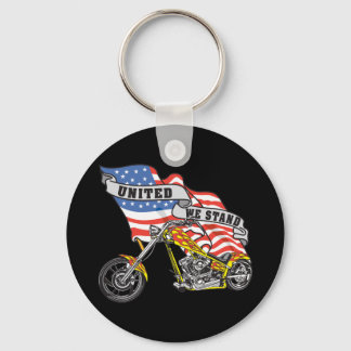 United We Stand Biker Keychain