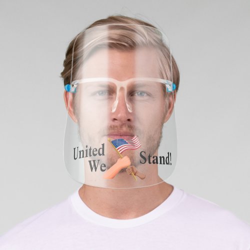 United We Stand Diversity with American Flag Face Shield