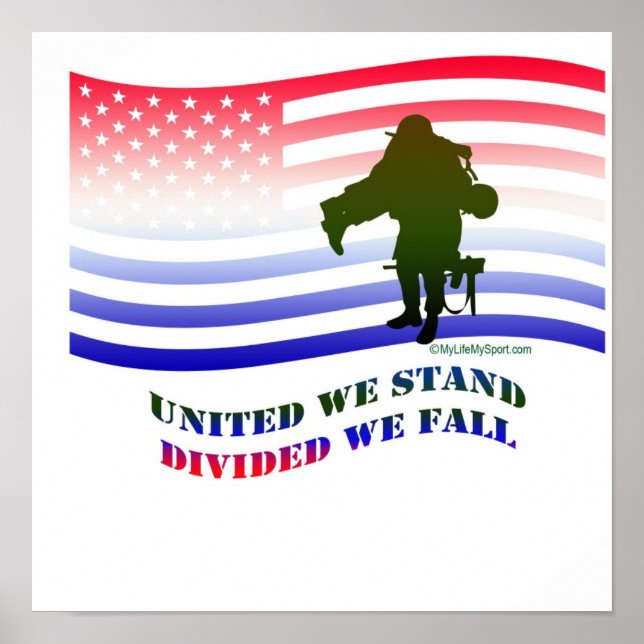 UNITED WE STAND DIVIDED WE FALL POSTER (Front)