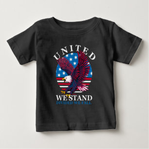 United We Stand - Eagle and American Flag Baby T-Shirt