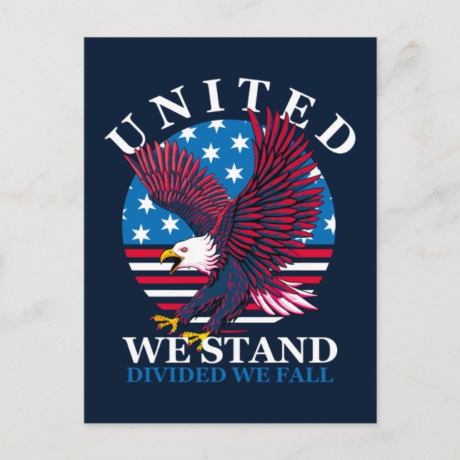 United We Stand - Eagle and American Flag Postcard (Front)