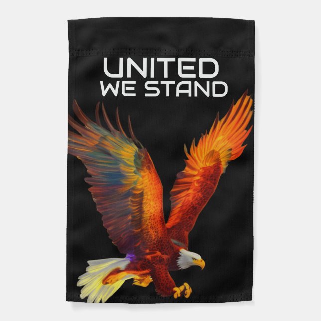 United We Stand Eagle Patriotic  Garden Flag (Front)