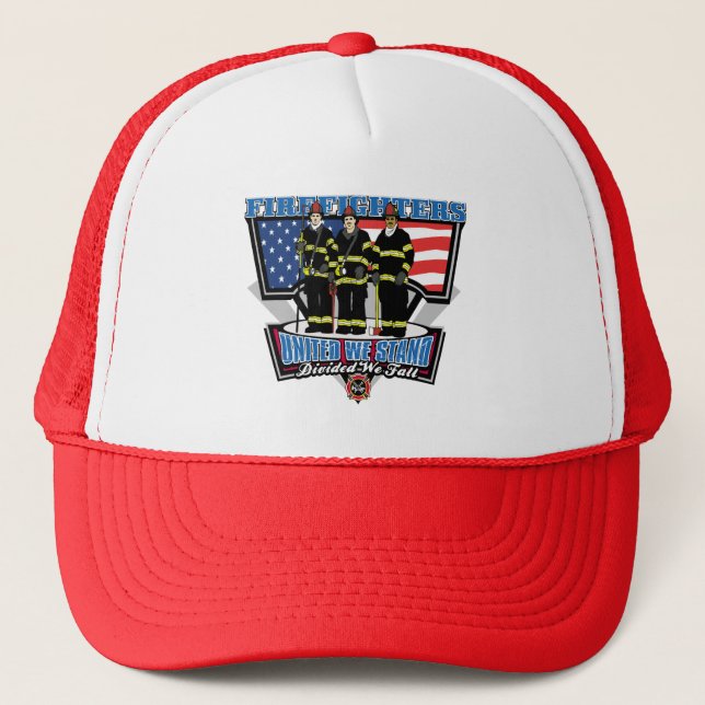 United We Stand Firefighters Trucker Hat (Front)