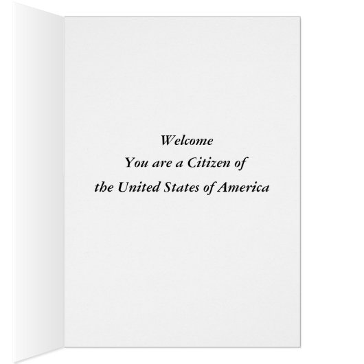 'United We Stand' New US Citizen Card (Inside (Right))