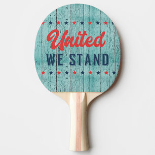 United We Stand Patriotic Ping Pong Paddle