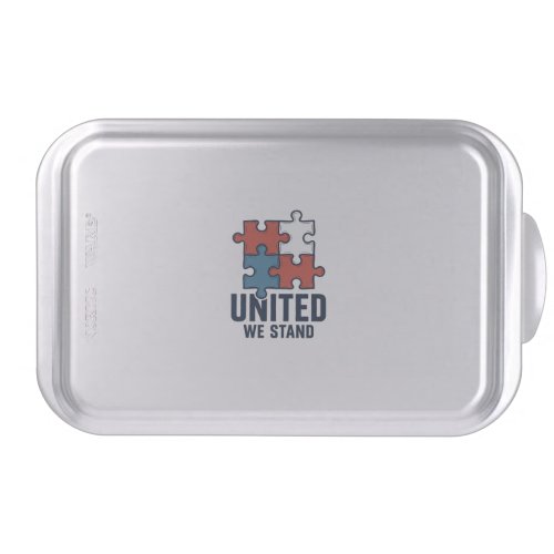 United We Stand Puzzle Piece Patriotic Shirt Desig Cake Pan