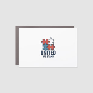 United We Stand Puzzle Piece Patriotic Shirt Desig Car Magnet