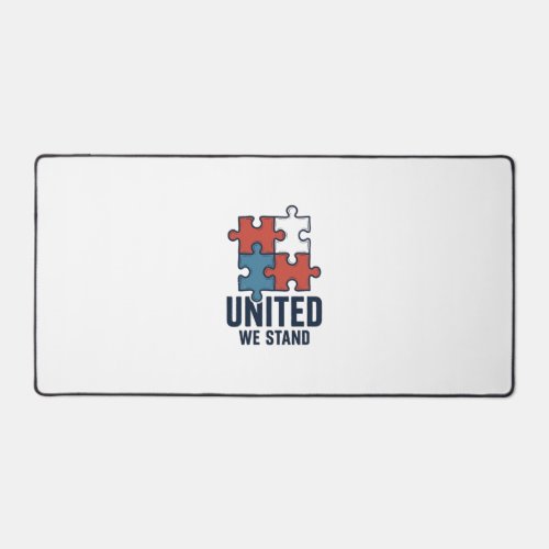 United We Stand Puzzle Piece Patriotic Shirt Desig Desk Mat