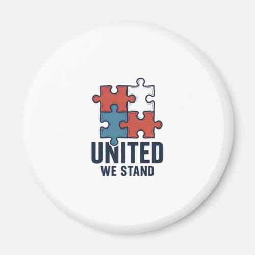 United We Stand Puzzle Piece Patriotic Shirt Desig Magnet