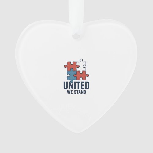 United We Stand Puzzle Piece Patriotic Shirt Desig Ornament