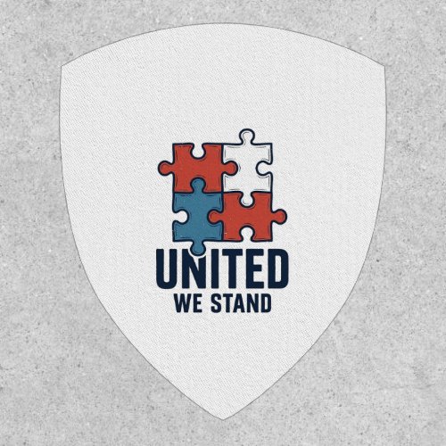 United We Stand Puzzle Piece Patriotic Shirt Desig Patch