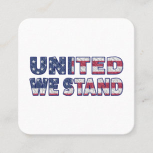 United we stand square business card