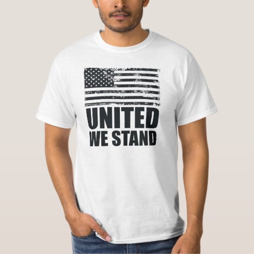 United we stand thin blue line Grunge USA Flag T_Shirt