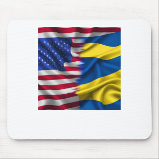United We Stand – Usa Ukraine Flags Sticker  Mouse Pad