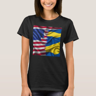 United We Stand – Usa Ukraine Flags Sticker  T-Shirt