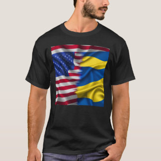 United We Stand – Usa Ukraine Flags Sticker  T-Shirt