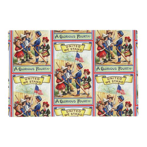 United We Stand Vintage Artwork July 4th Placemat