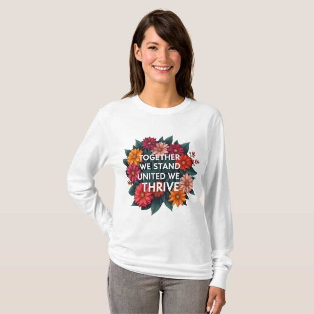 "United We Thrive Multicolor Tee" T-Shirt (Front Full)