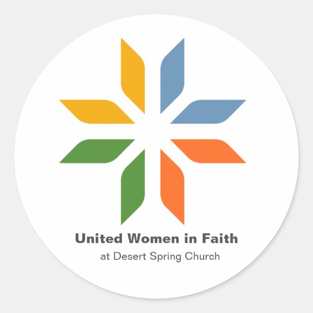 United Women in Faith round stickers (Front)