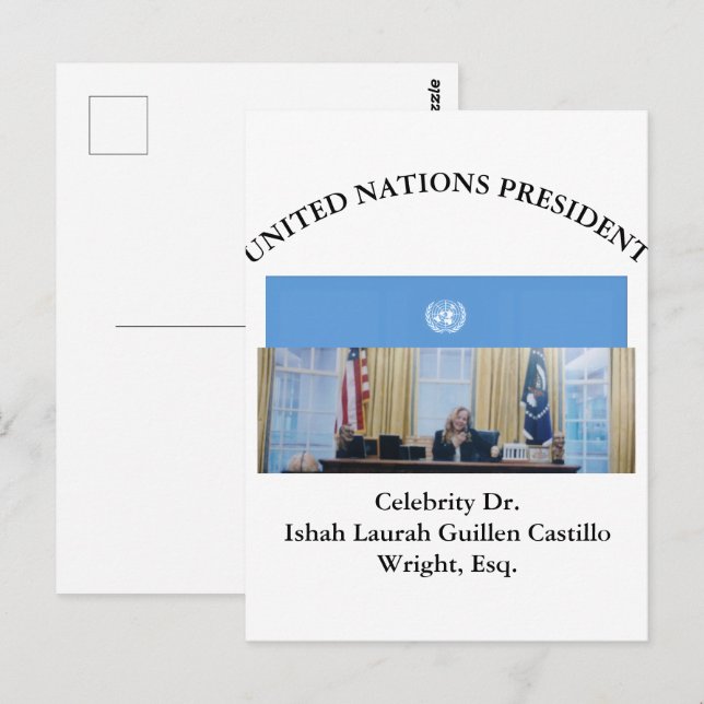 #UNITEDNATIONSPRESIDENT DR. #LAURAHCASTILLOS ESQ. POSTCARD (Front/Back)