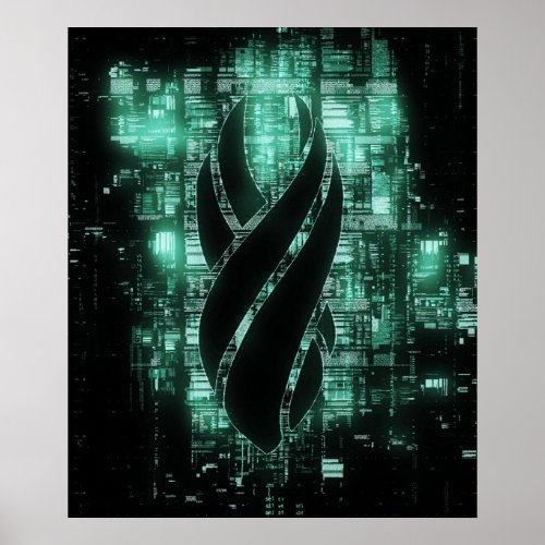 Unitology  The Marker Symbol  Neon Glow Code Log Poster