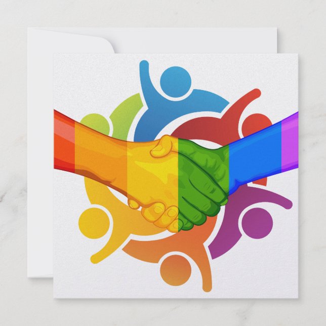 Unity 2 Rainbow Hands Invitation (Front)