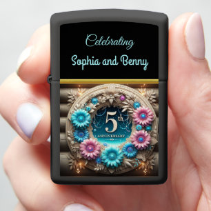 Unity Blooms: Anniversary Celebration in Style Zippo Lighter