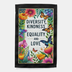Unity Blooms Diversity and Kindness   Garden Flag