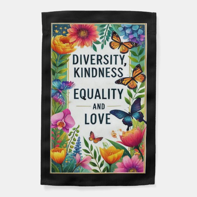  Unity Blooms Diversity and Kindness   Garden Flag (Front)