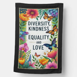 Unity Blooms Diversity and Kindness   House Flag
