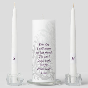 Unity Candle Elegant Swirl - Silver