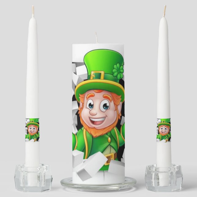Unity Candle Set Happy St. Patrick's Day (Front)