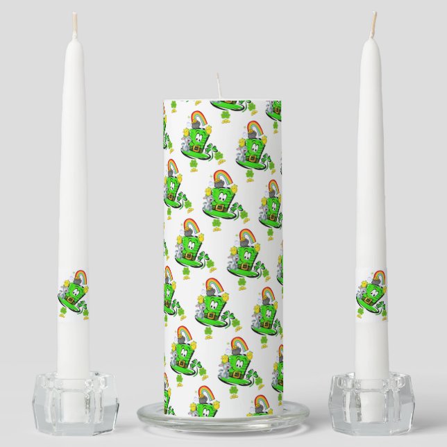 Unity Candle Set Happy St. Patrick's Day Rabbit (Front)