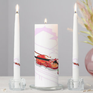 Unity Candle Set : Piano Violin With a Rose
