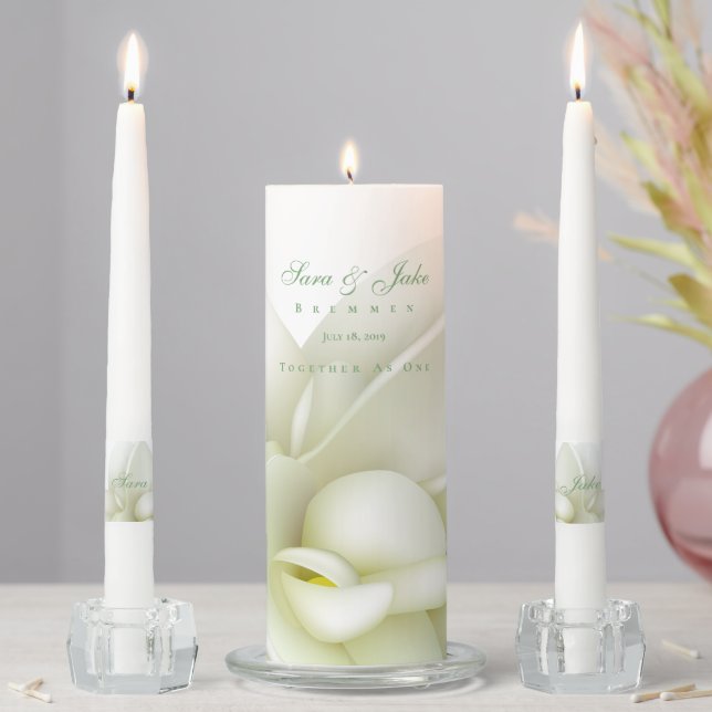 Unity Candle Set-White Gardenia Wedding (In Situ)