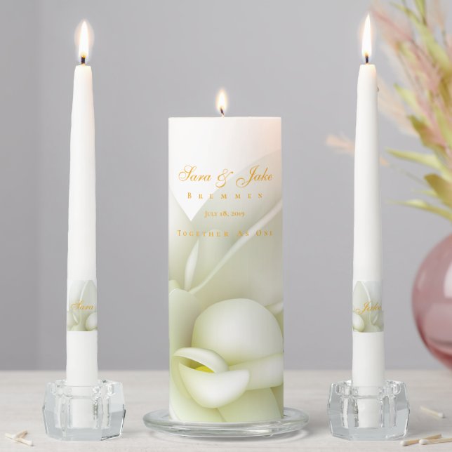 Unity Candle Set-White Gardenia Wedding (In Situ)