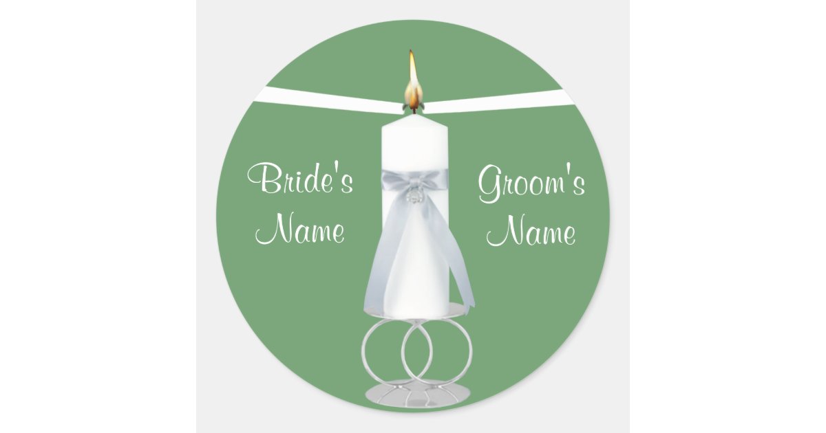 Unity Candle Wedding Invitation Sticker Zazzle