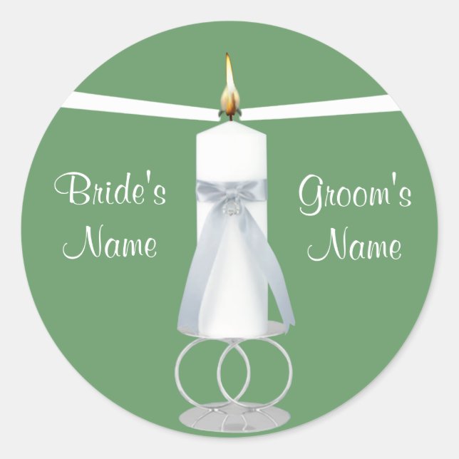 Unity Candle Wedding Invitation Sticker (Front)