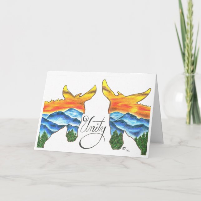 Unity Canyon Mules by Sherry Jarvis Folded Card (Front)