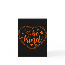 Unity Day Be Kind Kindness Orange Anti Bullying Te Card