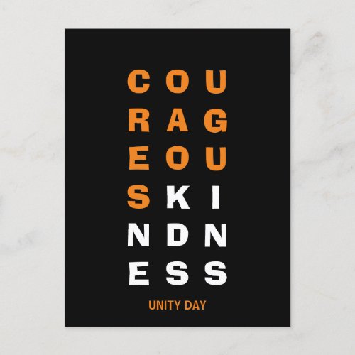 Unity Day COURAGEOUS KINDNESS Anti Bullying Postcard