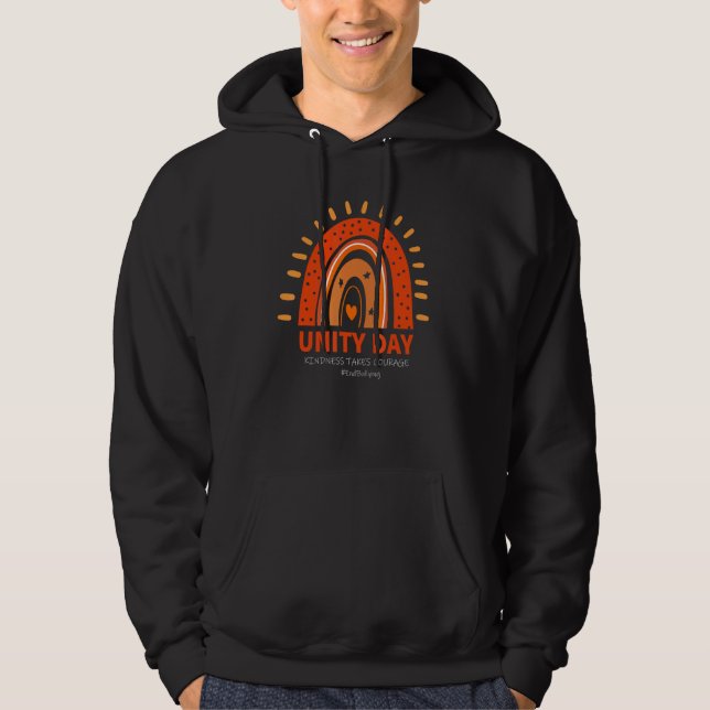 Unity Day Kindness Takes Courage Anti Bullying Pea Hoodie (Front)