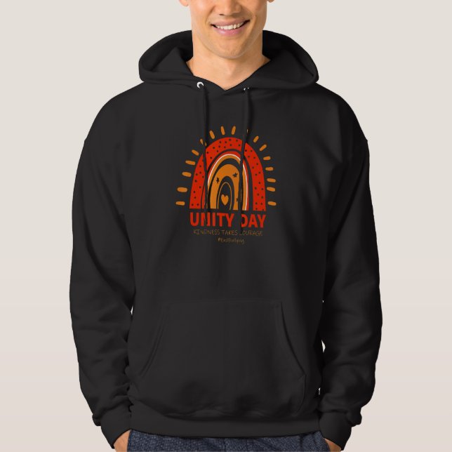 Unity Day Kindness Takes Courage #endbullying Rain Hoodie (Front)