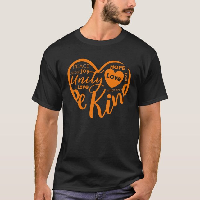 UNITY DAY Orange Heart Anti Bullying T-Shirt (Front)