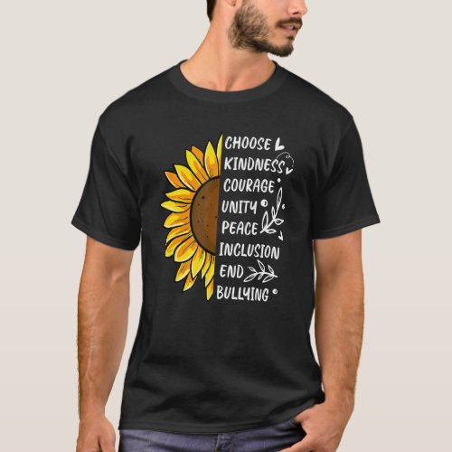 Unity Day Orange Kids 2021 Anti Bullying Sunflower T_Shirt